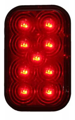 M42213R  -  Red Rectangular Marker 9 LED - Stop/Turn/Taillight