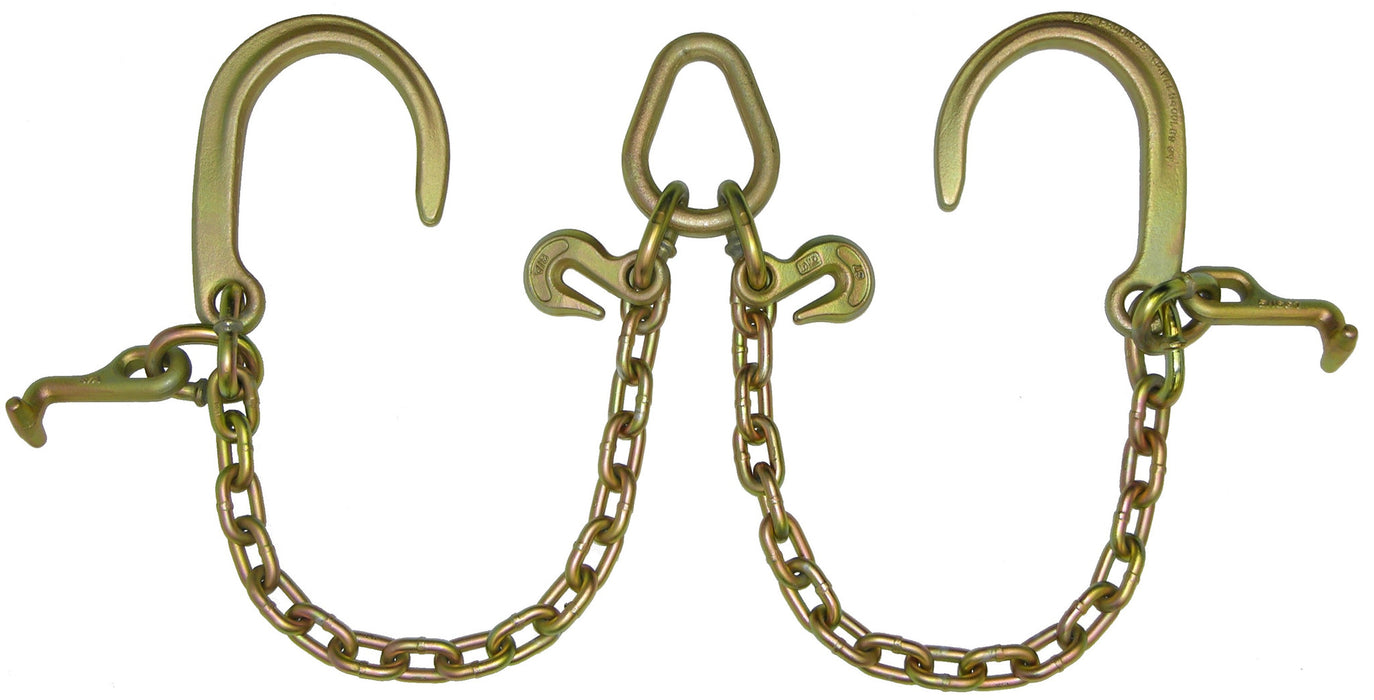 N711-8DT3  -  V Chains 3ft Legs w/ 8" J Hooks & T Hooks