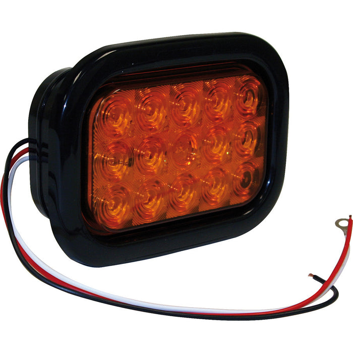 5625215  -  Rectangular Amber 15 LED w/ Grommet & Plug
