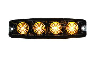 8892240  -  4.4" Amber Surface Mount Ultra-Thin Strobe Light With 4 LED