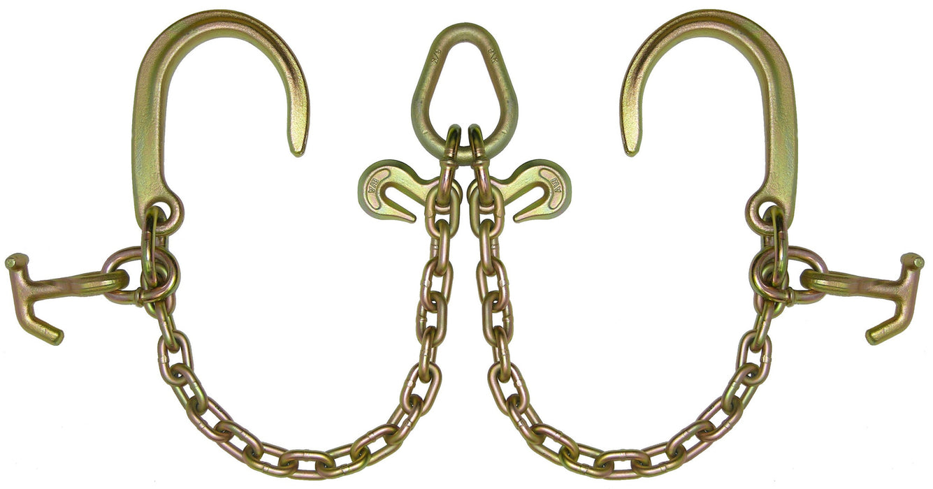 N711-8DH3  -  V Chains 3ft Legs w/ 8" J Hooks & Hammerhead Hooks